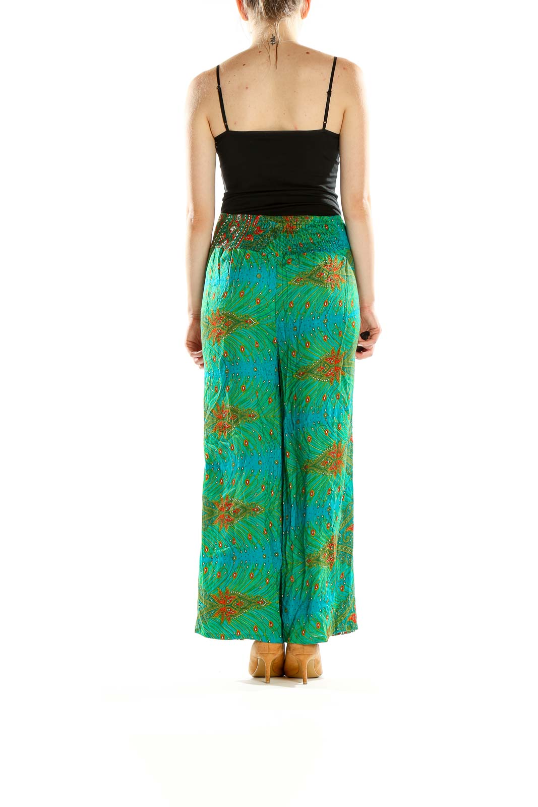 Green Printed Bohemian Pants