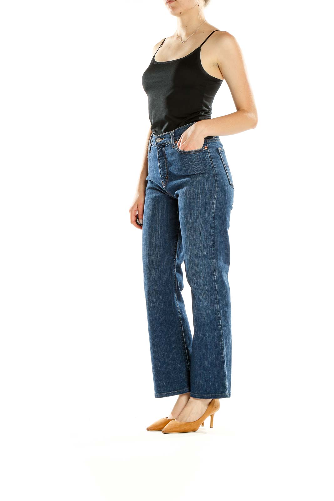 Blue Straight Leg Jeans