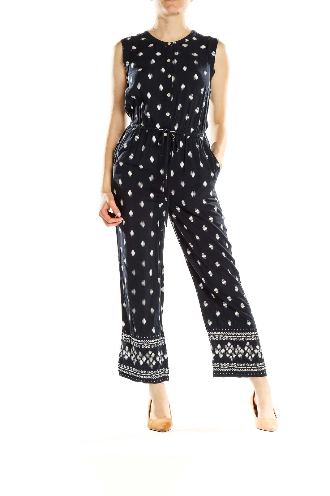 Blue Printed Jumpsuit