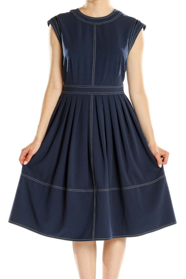 Blue Classic Fit & Flare Dress