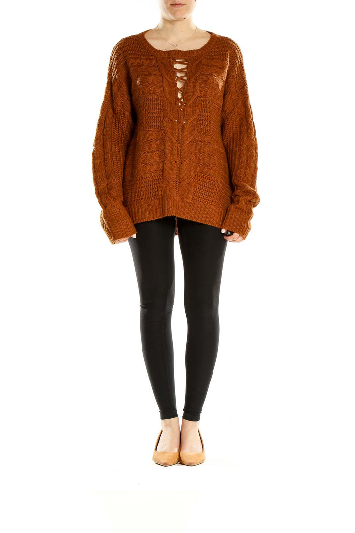 Orange All Day Wear Sweater