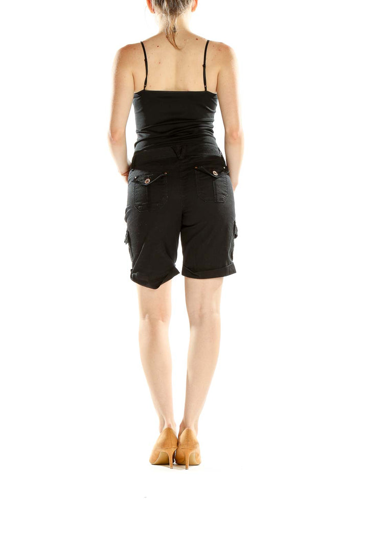 Black Casual Bermuda Shorts