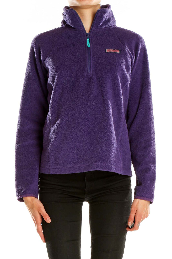 Purple Textured Quarterzip