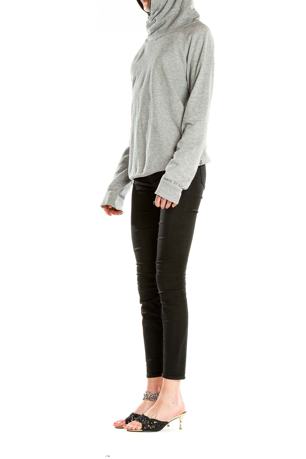 Gray All Day Wear Zip Up  Sweater