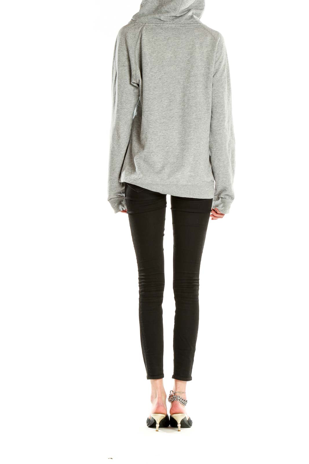 Gray All Day Wear Zip Up  Sweater