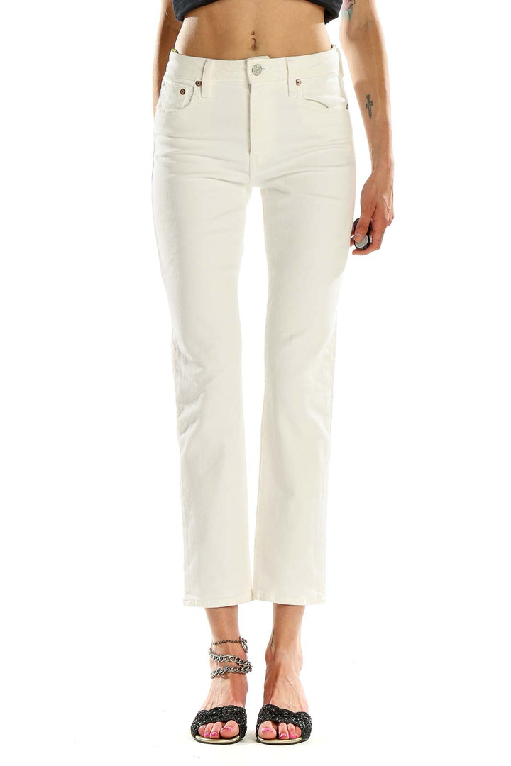 White Straight Leg Jeans