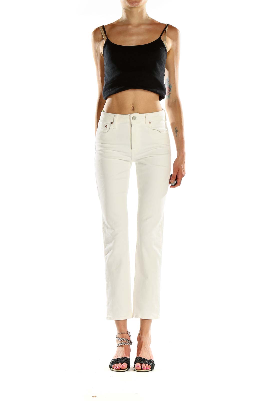 White Straight Leg Jeans