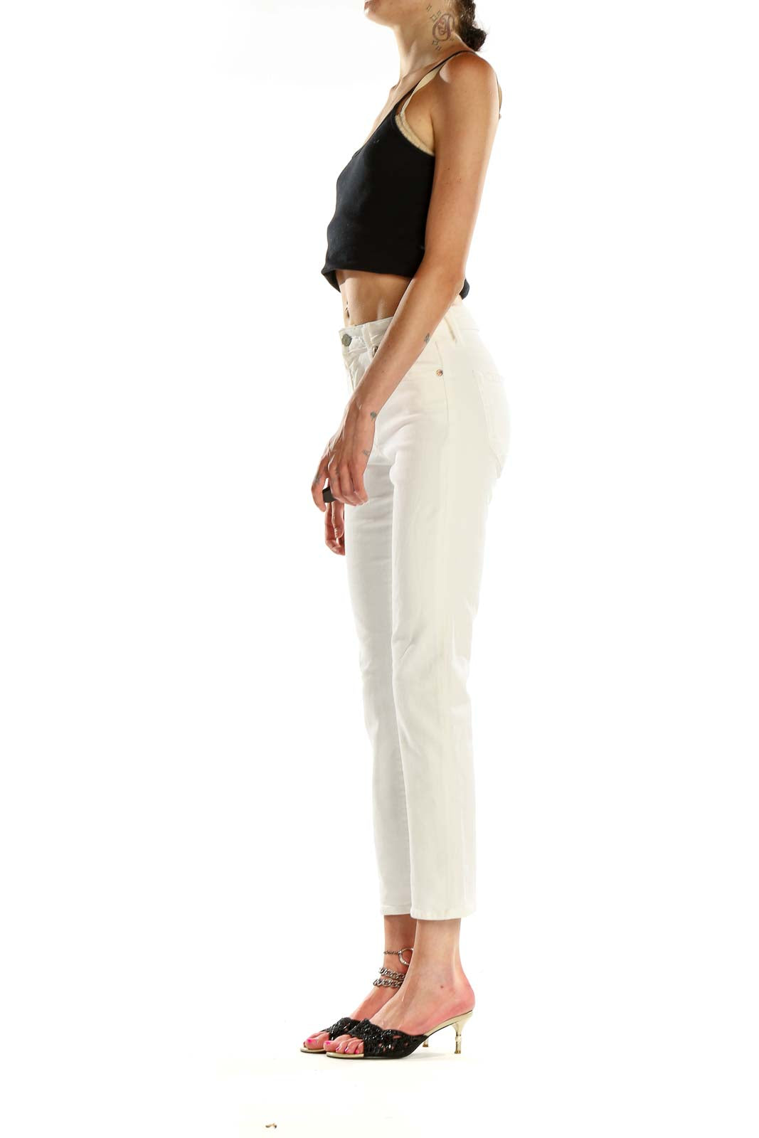 White Straight Leg Jeans