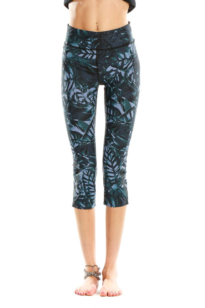 Blue Printed Activewear Leggings