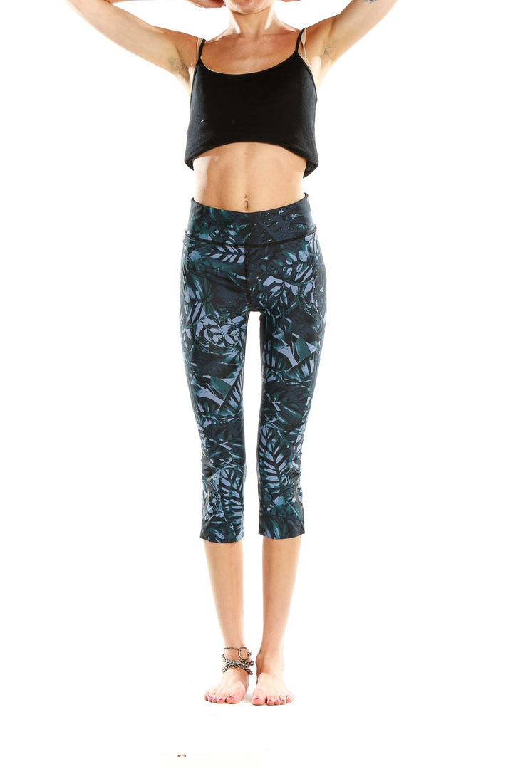 Blue Printed Activewear Leggings