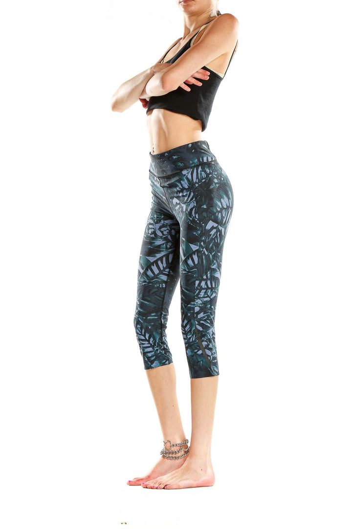 Blue Printed Activewear Leggings