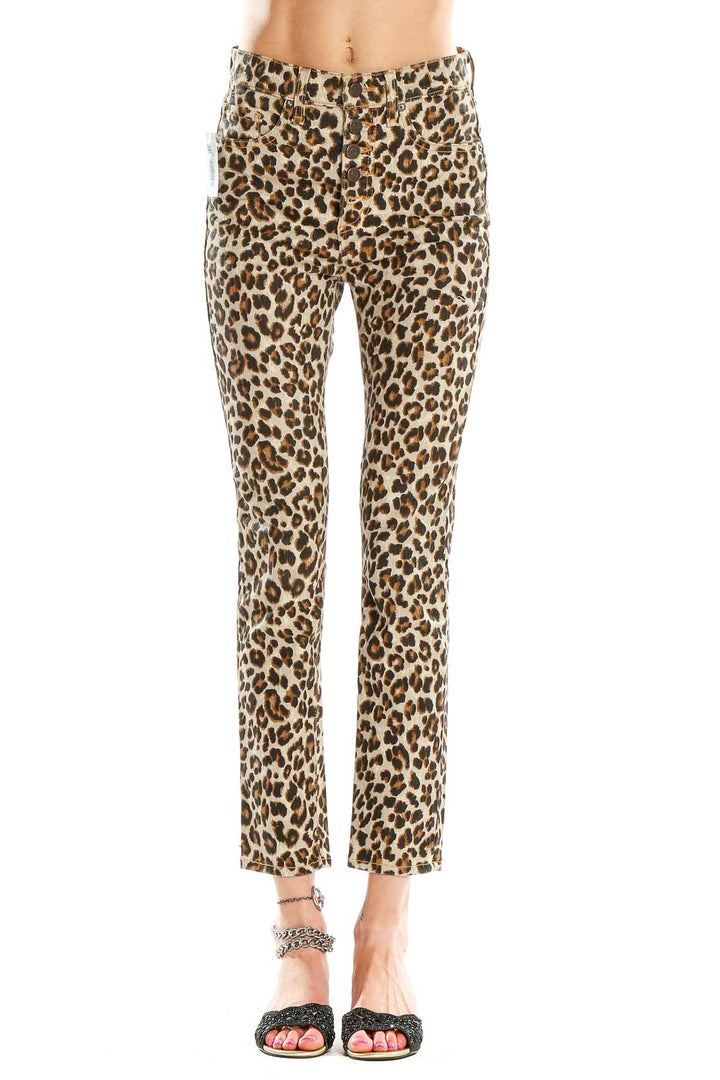 Brown Animal Print Jeans