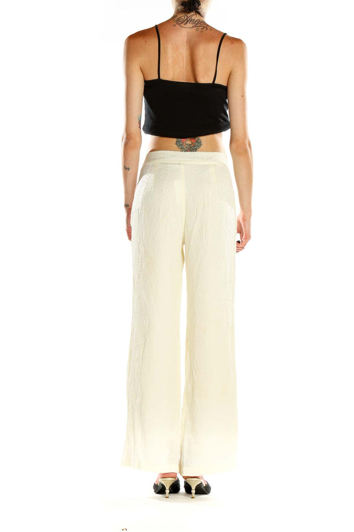 Beige Printed Chic Pants