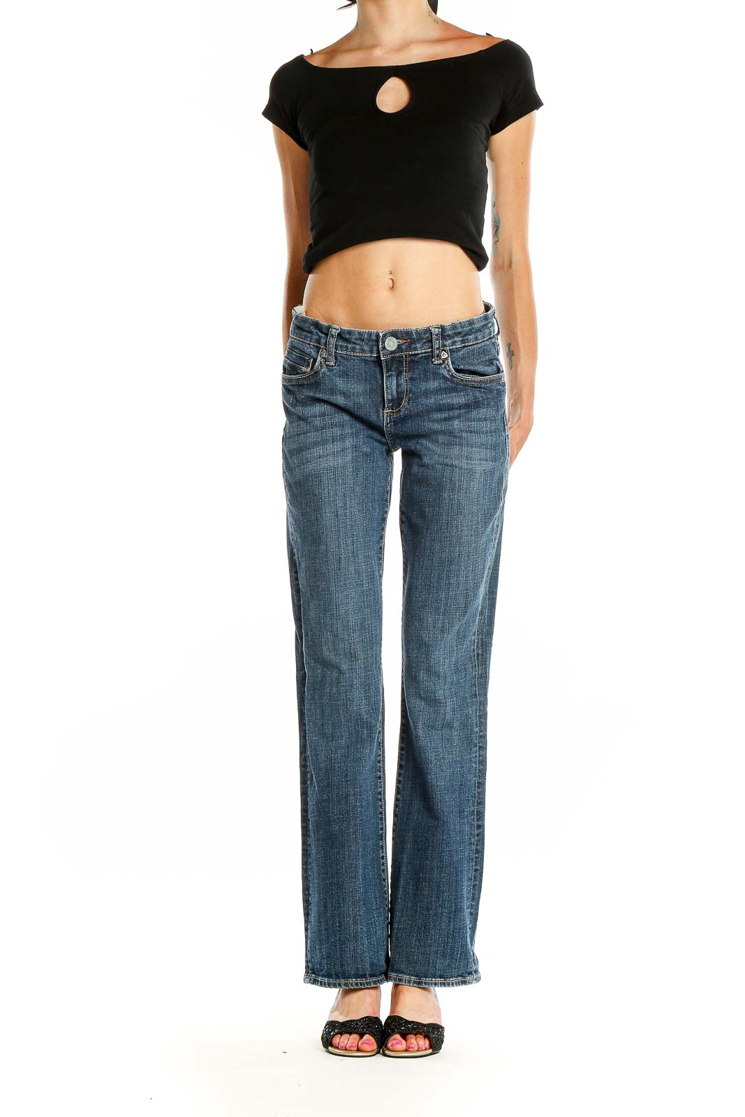 Blue Straight Leg Jeans