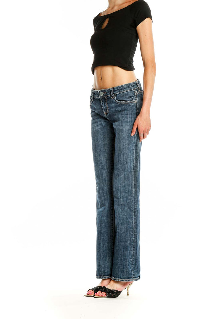 Blue Straight Leg Jeans