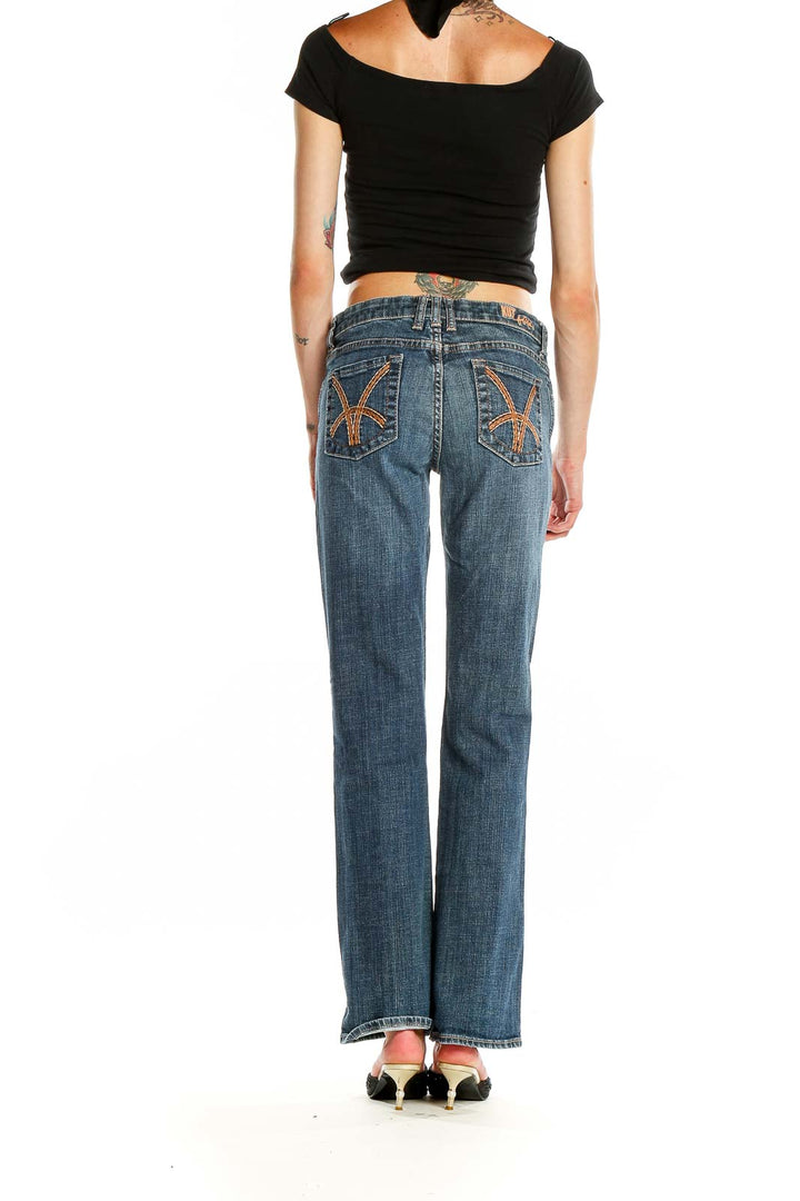 Blue Straight Leg Jeans