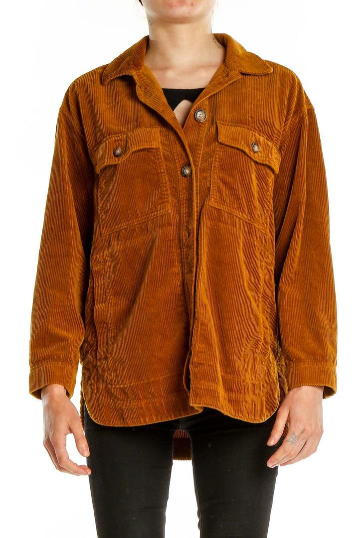 Orange Corduroy Shacket