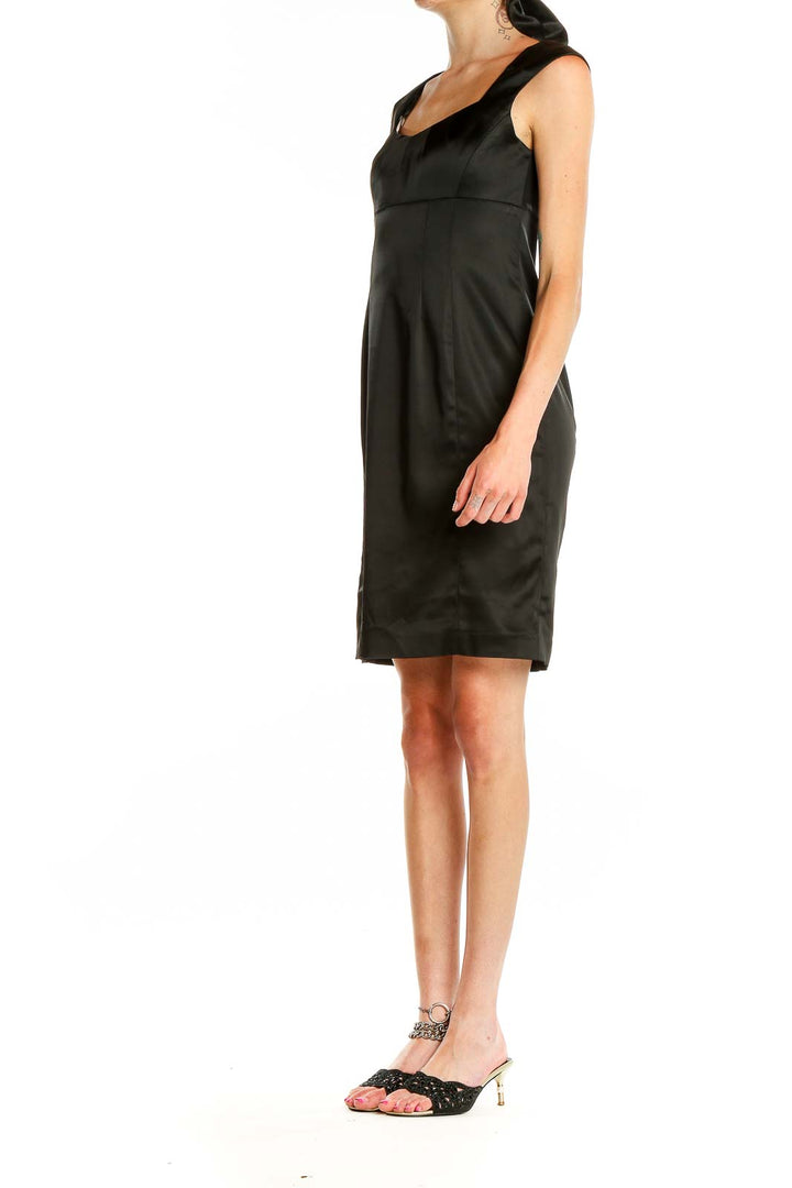 Calvin Klein Black Satin Sheath Dress