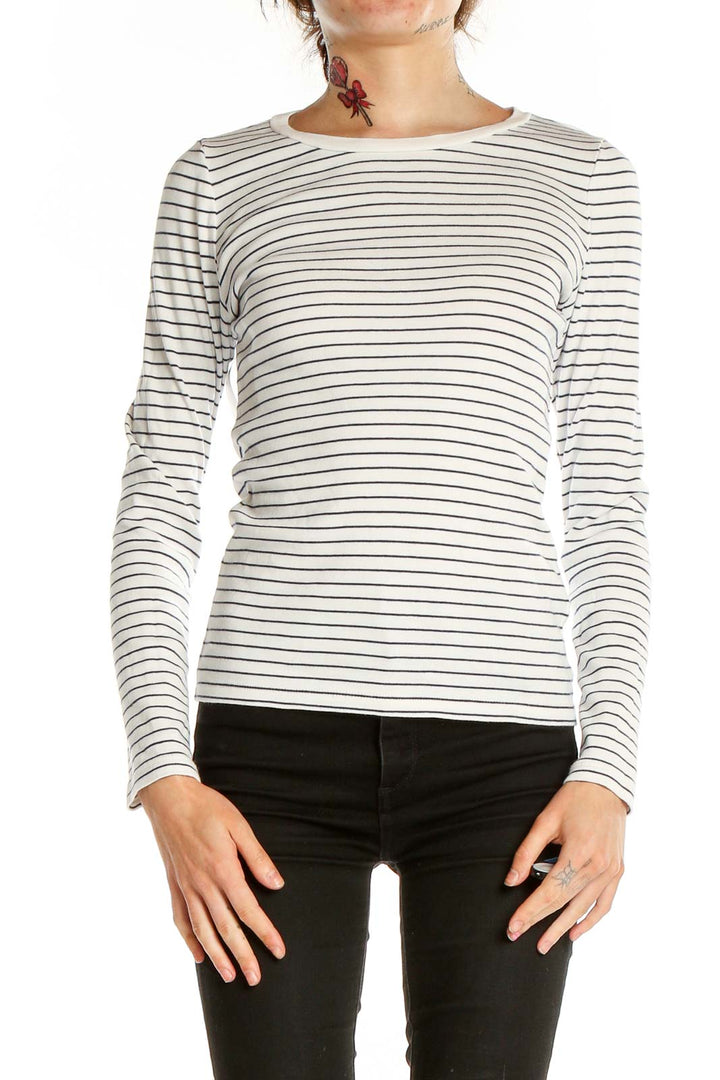 White Striped Casual Shirt