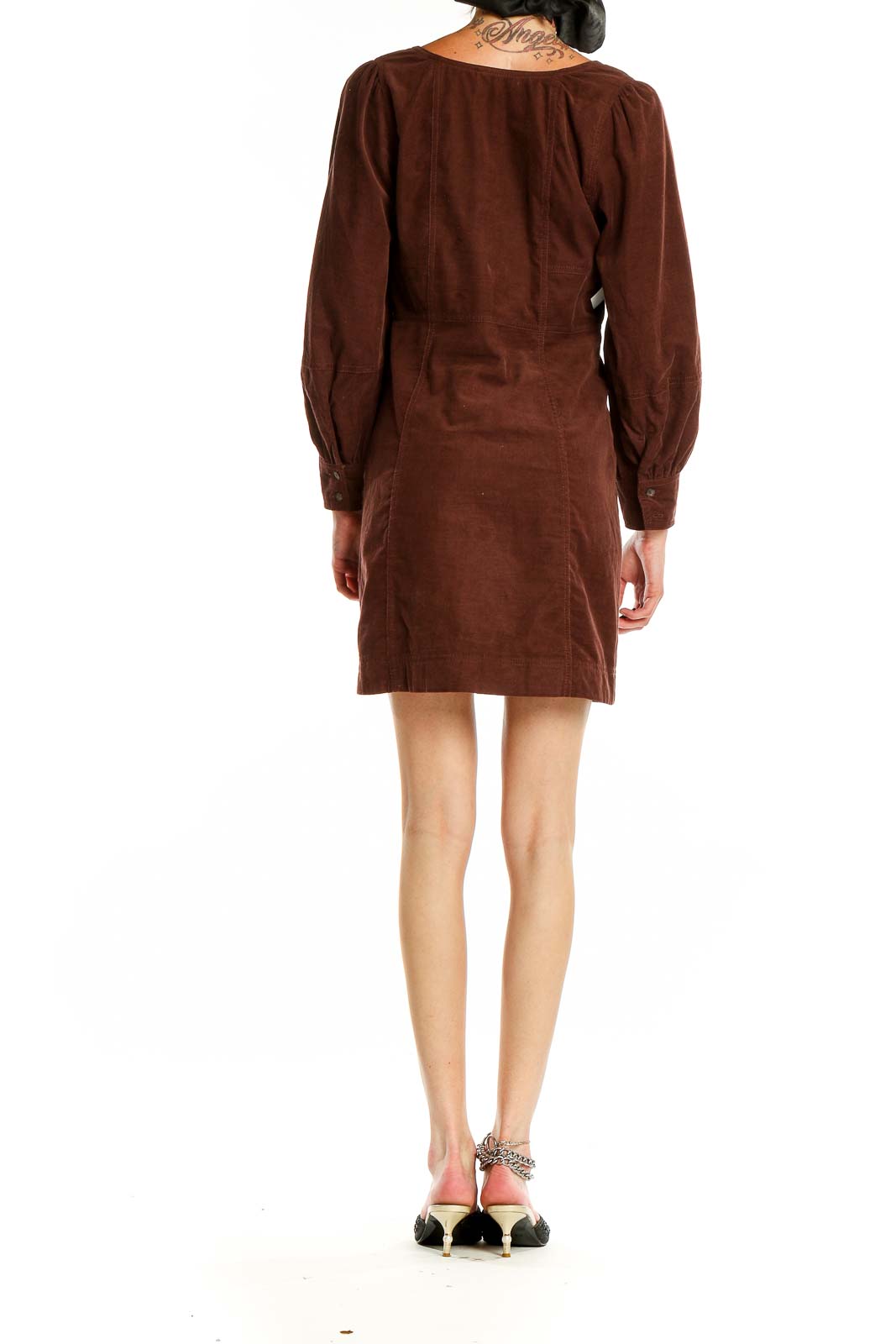 Brown Corduroy Mini Dress