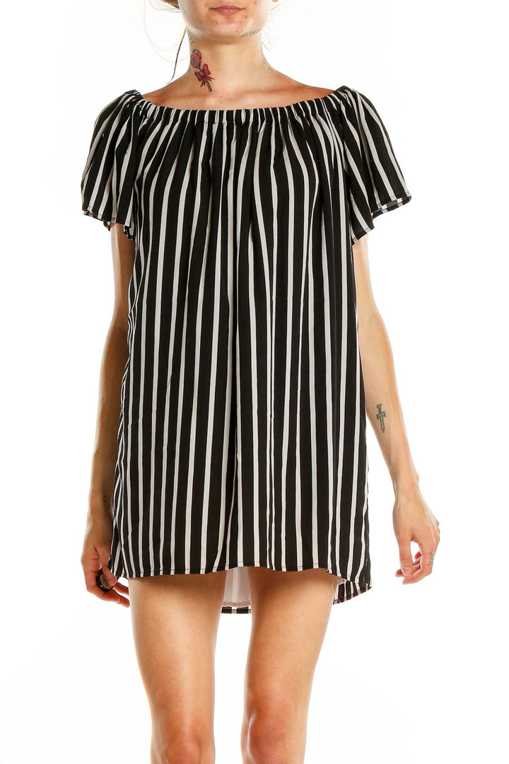 Black Gray Striped Dress