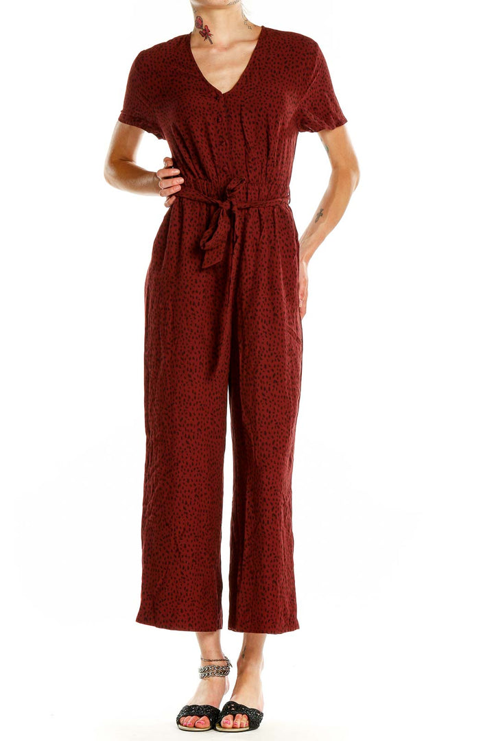 Red Printed Jumpsuit