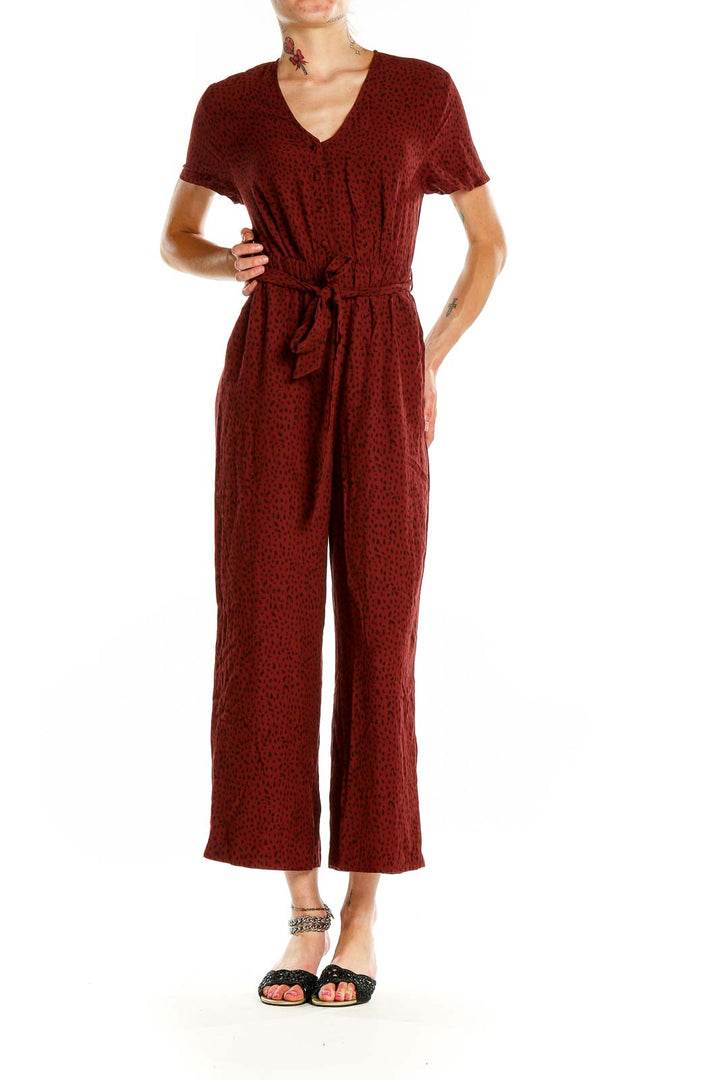 Red Printed Jumpsuit