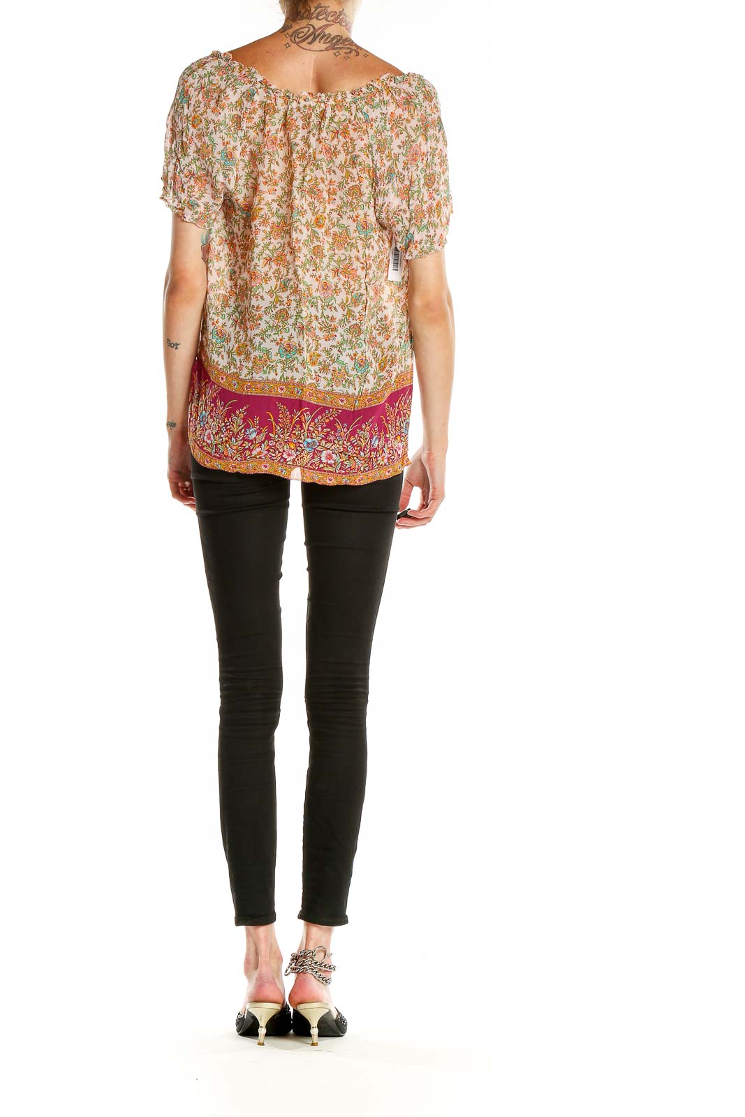 Multicolor Floral Print Retro Blouse