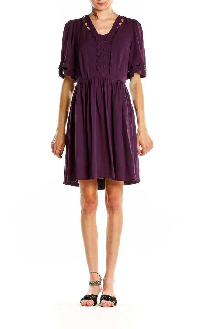 Purple Silk Fit & Flare Dress