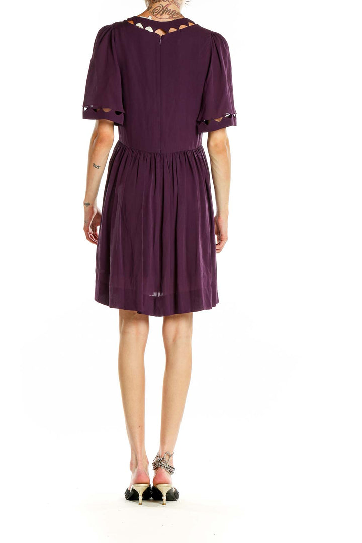 Purple Silk Fit & Flare Dress