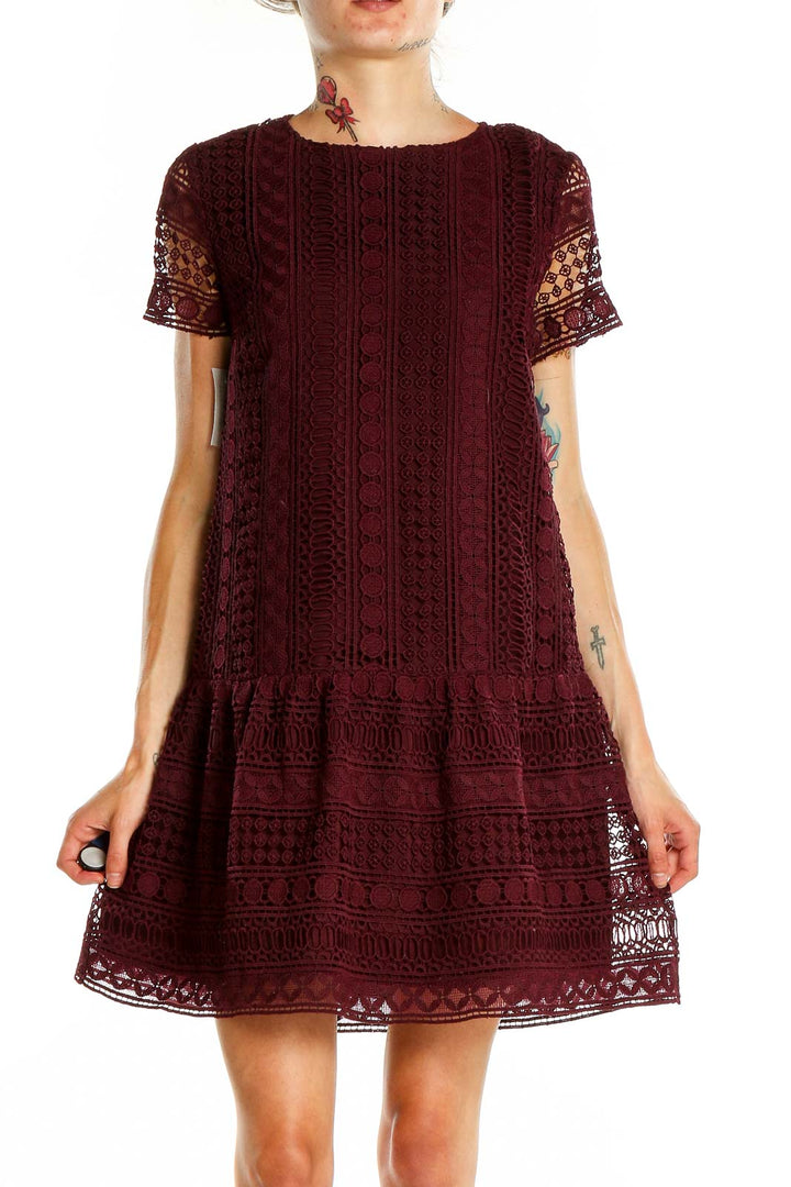 Maroon Lace Dress