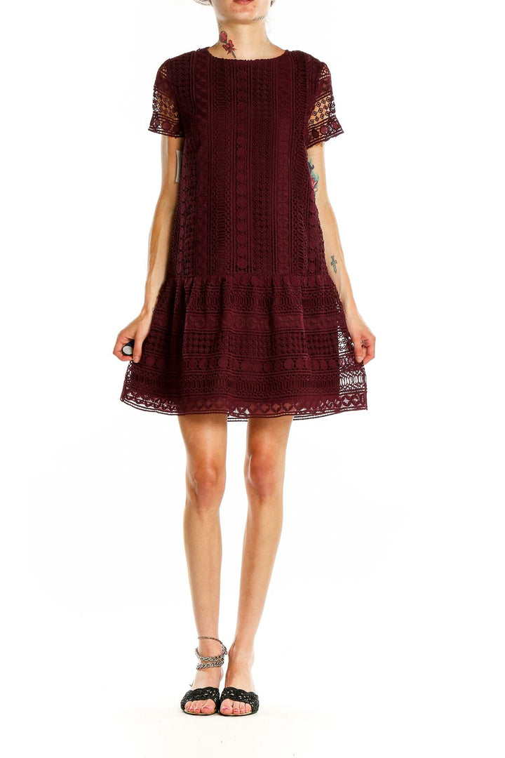 Maroon Lace Dress