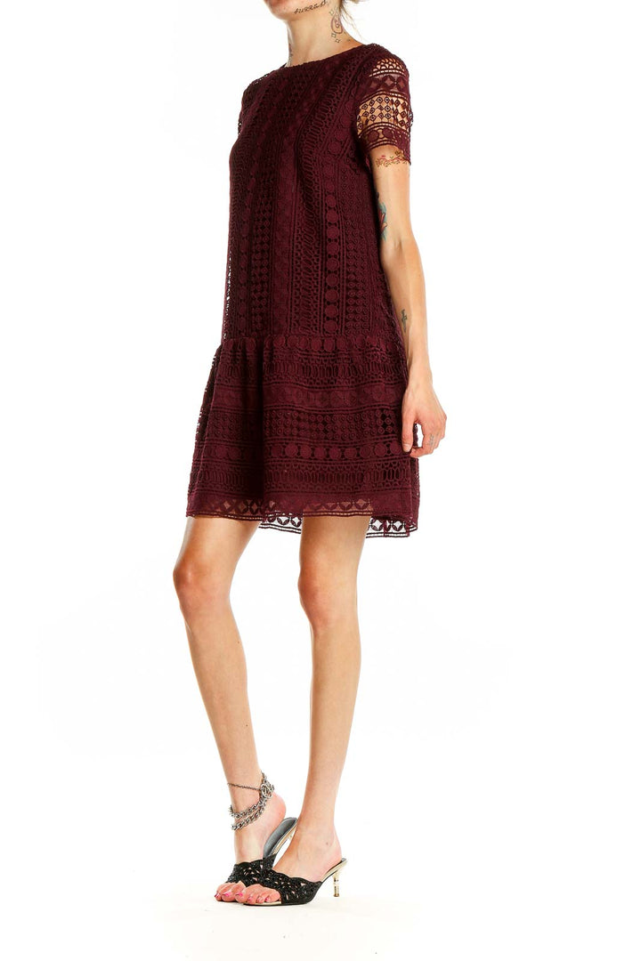 Maroon Lace Dress