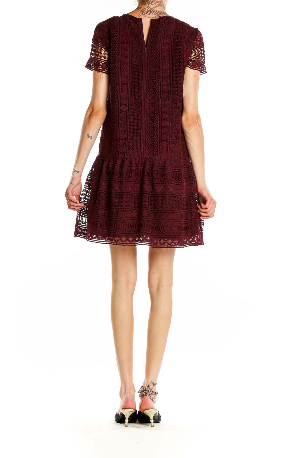 Maroon Lace Dress