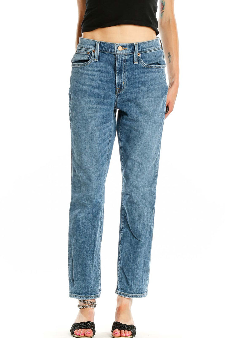 Blue Straight Leg Jeans