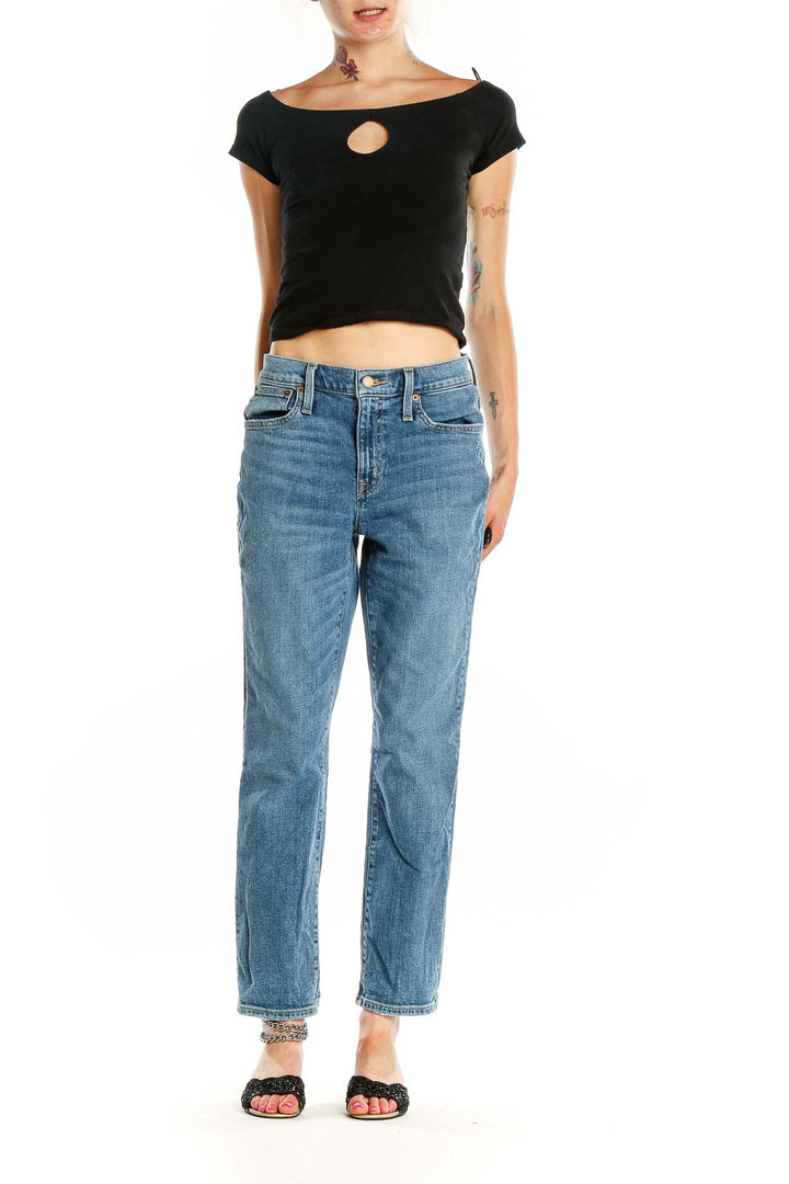 Blue Straight Leg Jeans