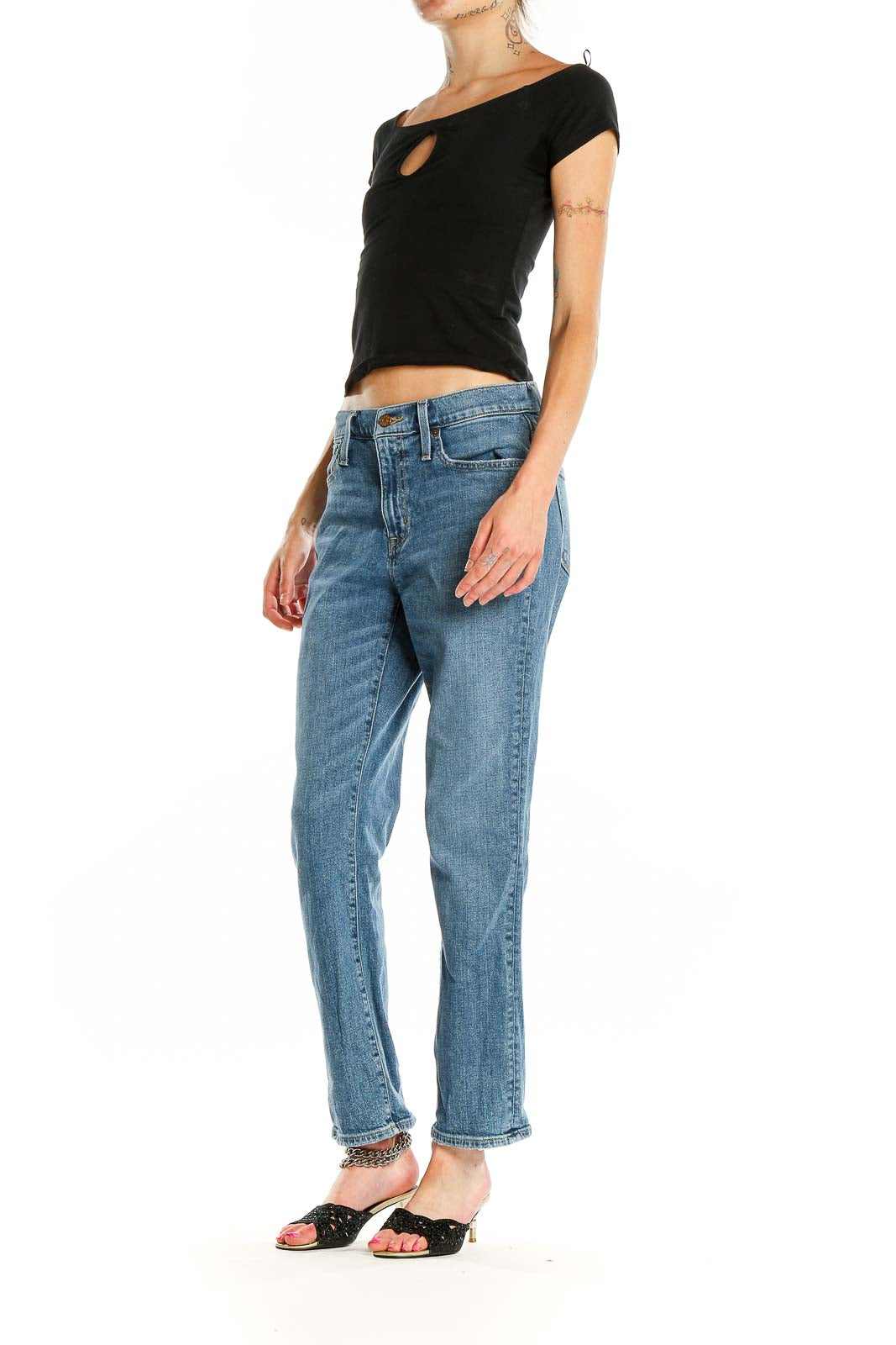 Blue Straight Leg Jeans