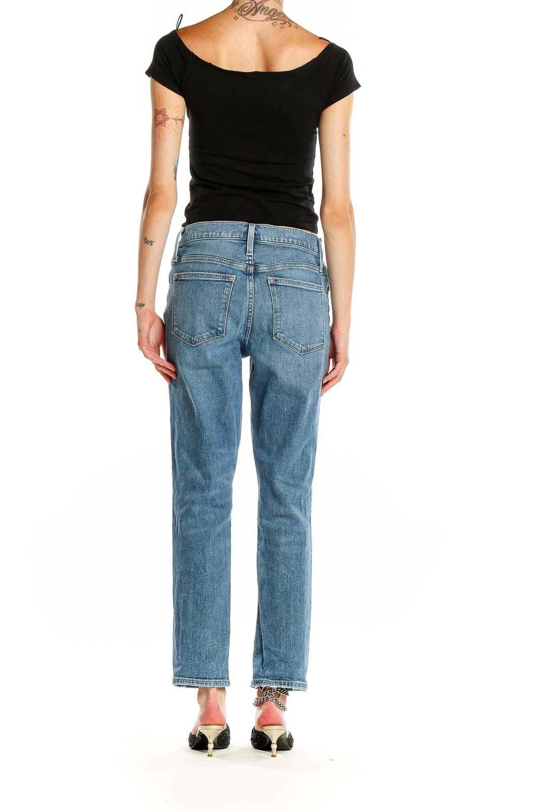 Blue Straight Leg Jeans