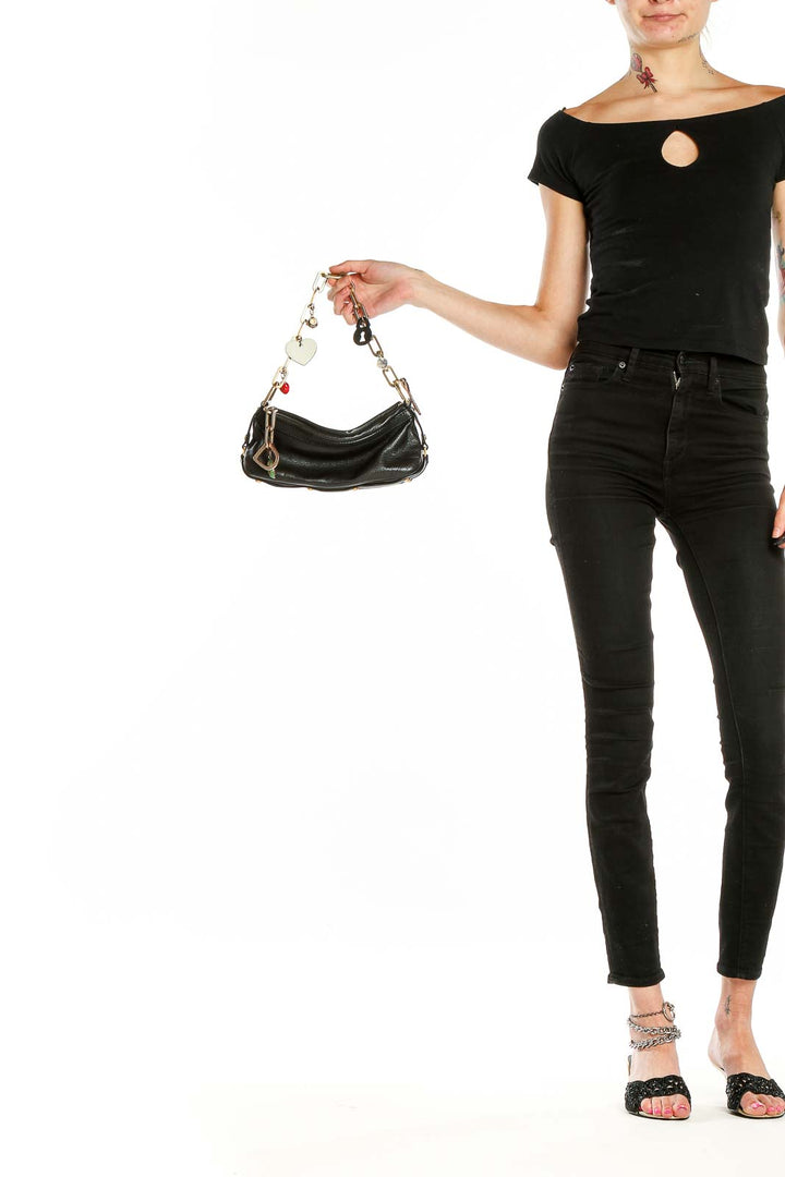 Black Charm Shoulder Bag