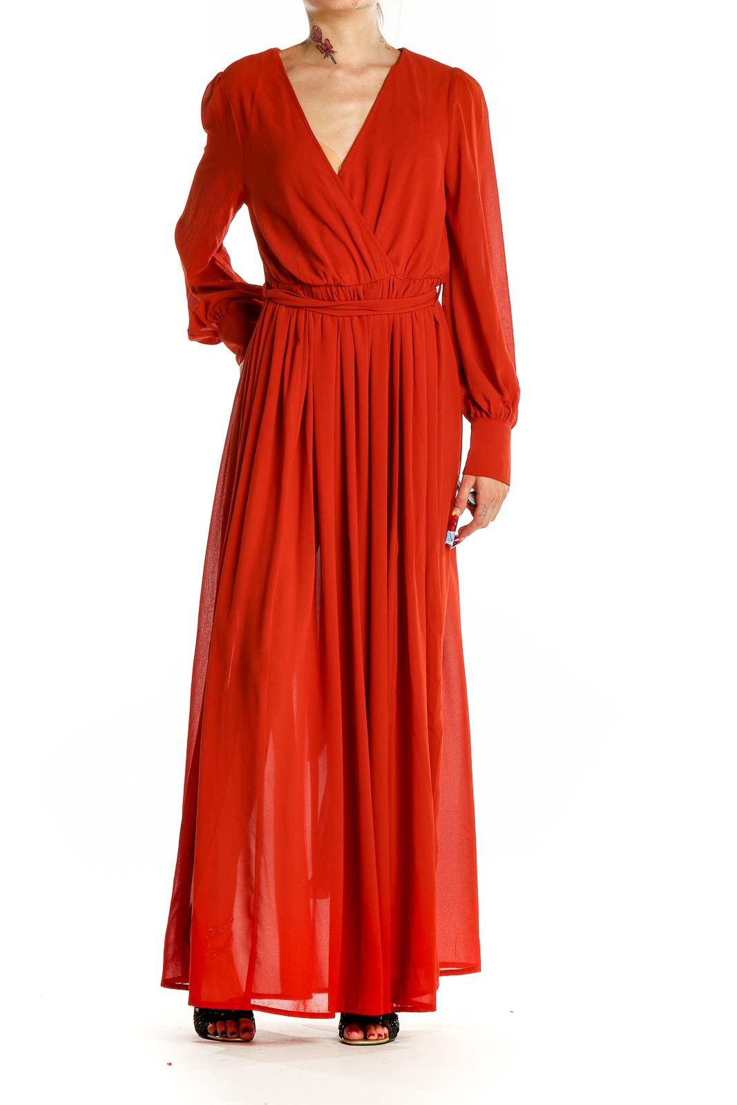 Red Maxi Fit & Flare Dress