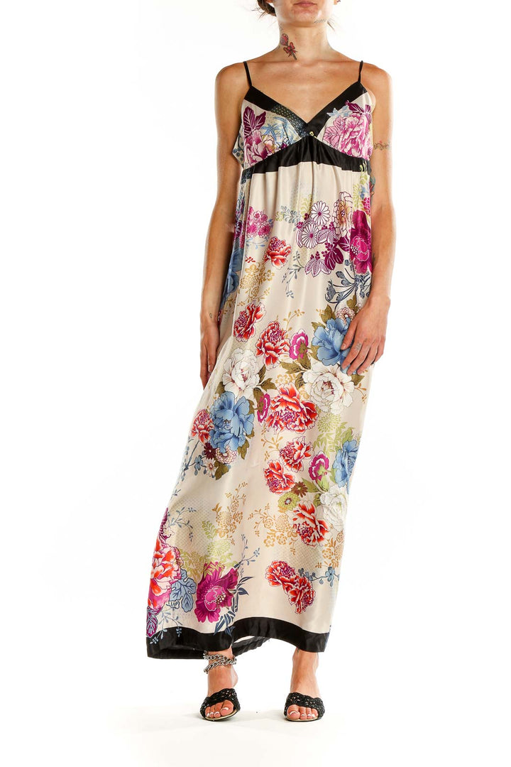 Multicolor Floral Print Slip Dress