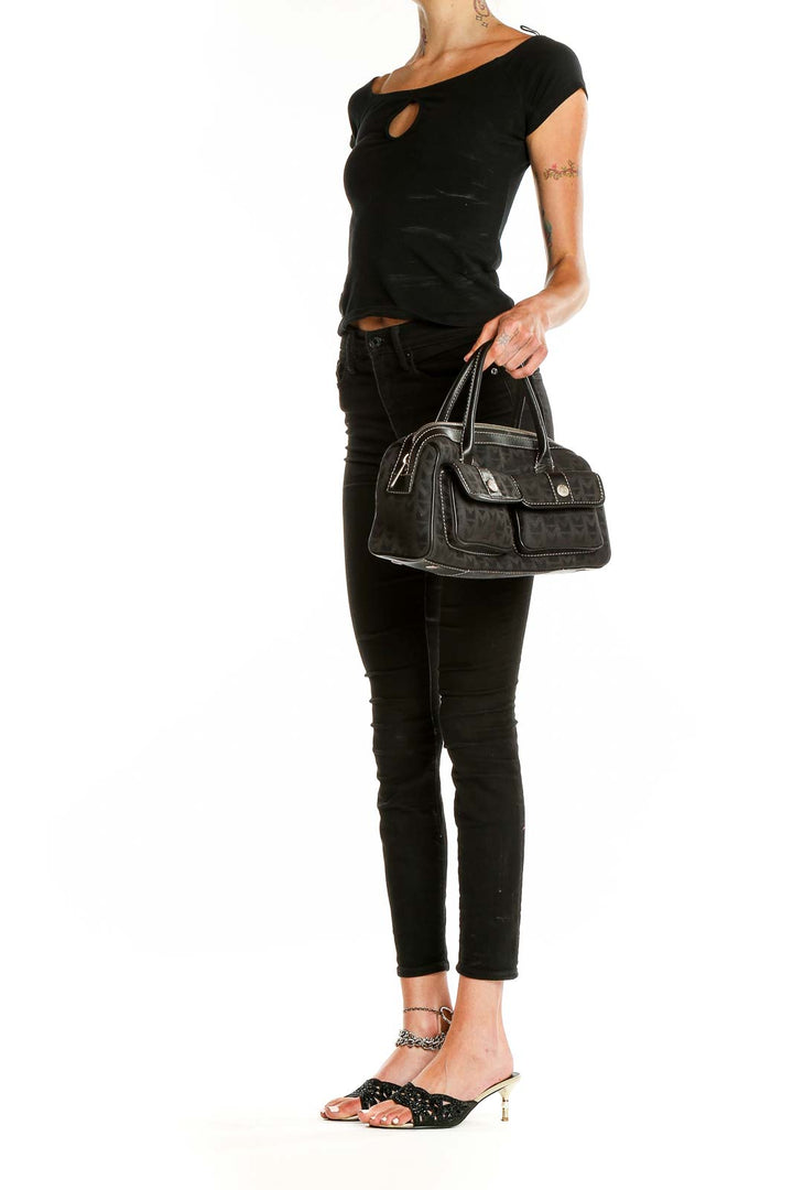 Black Monogrammed Bowler Bag