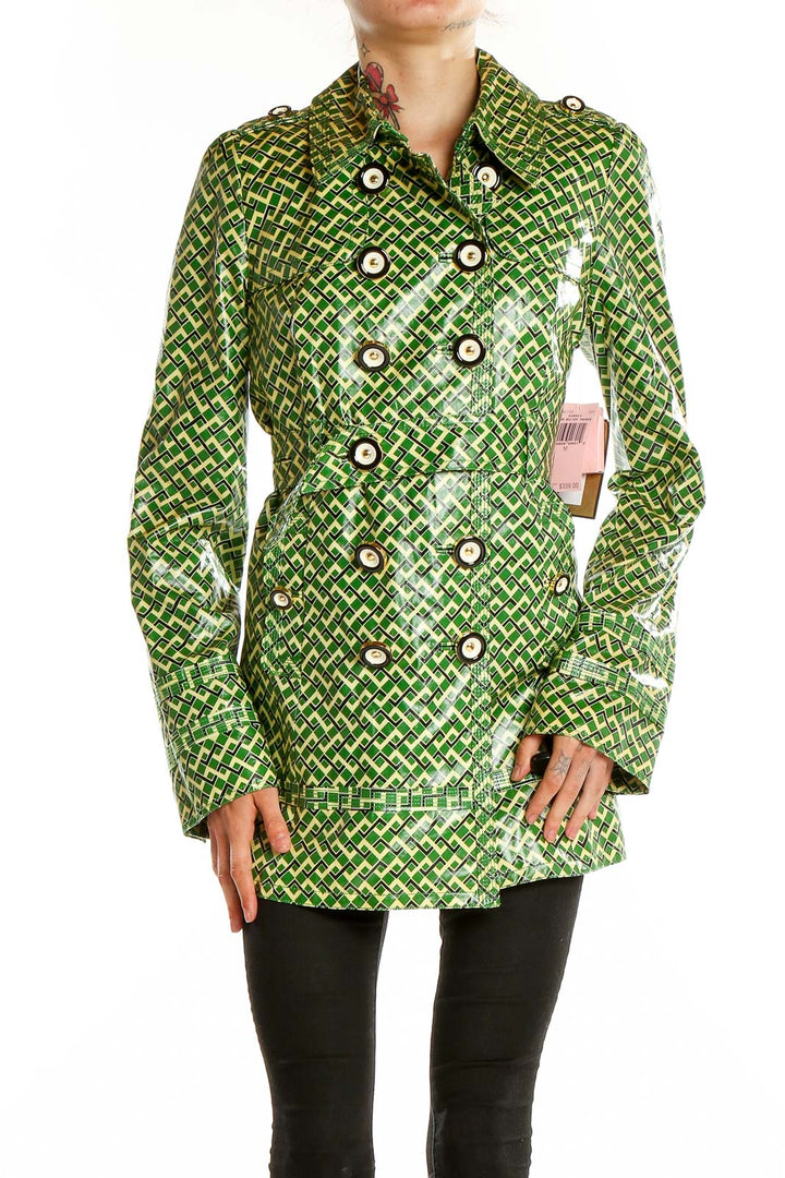 Green Printed Raincoat