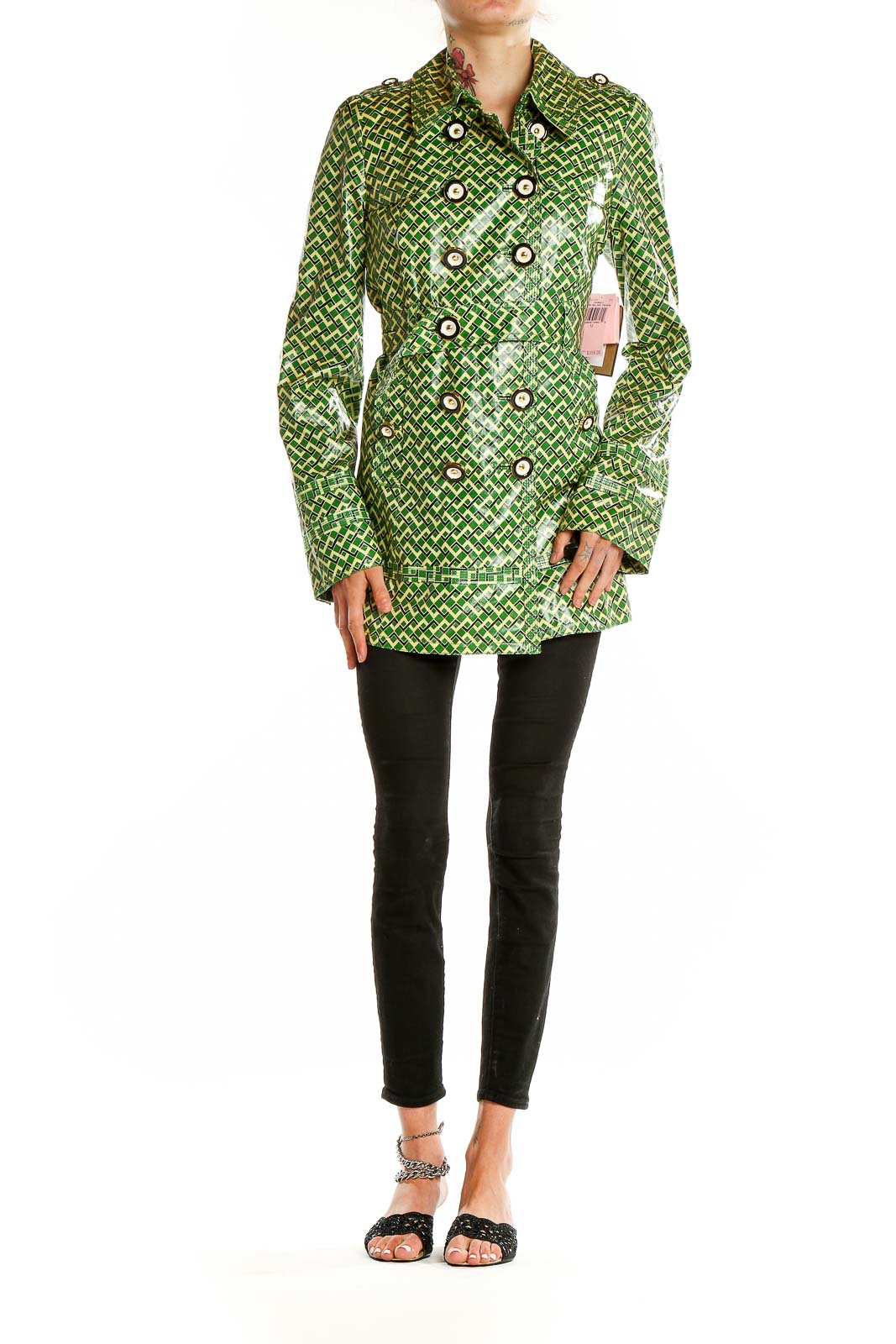 Green Printed Raincoat