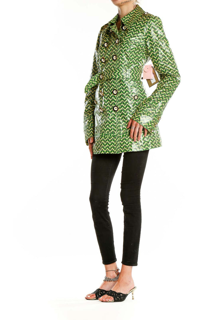 Green Printed Raincoat