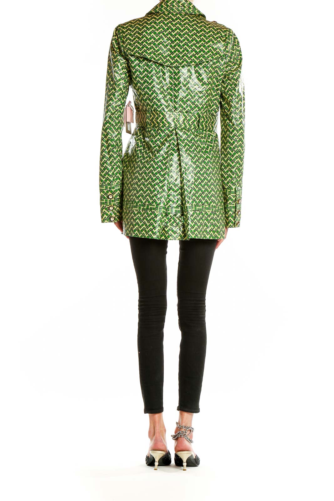 Green Printed Raincoat