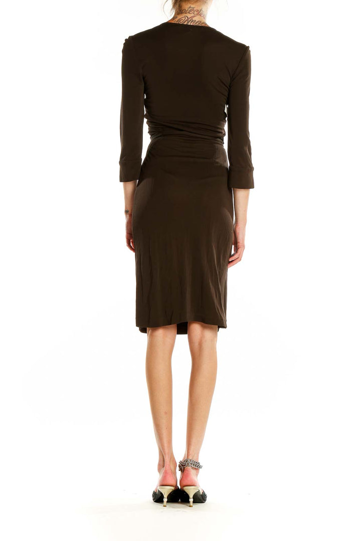 Brown Classic Wrap Dress