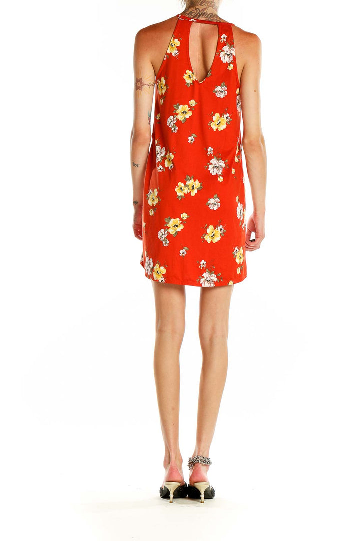 Red Floral Print Day Dress