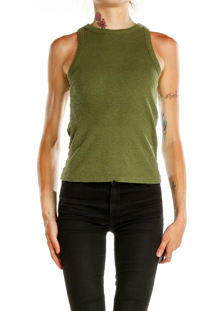 Green Casual Tank Top