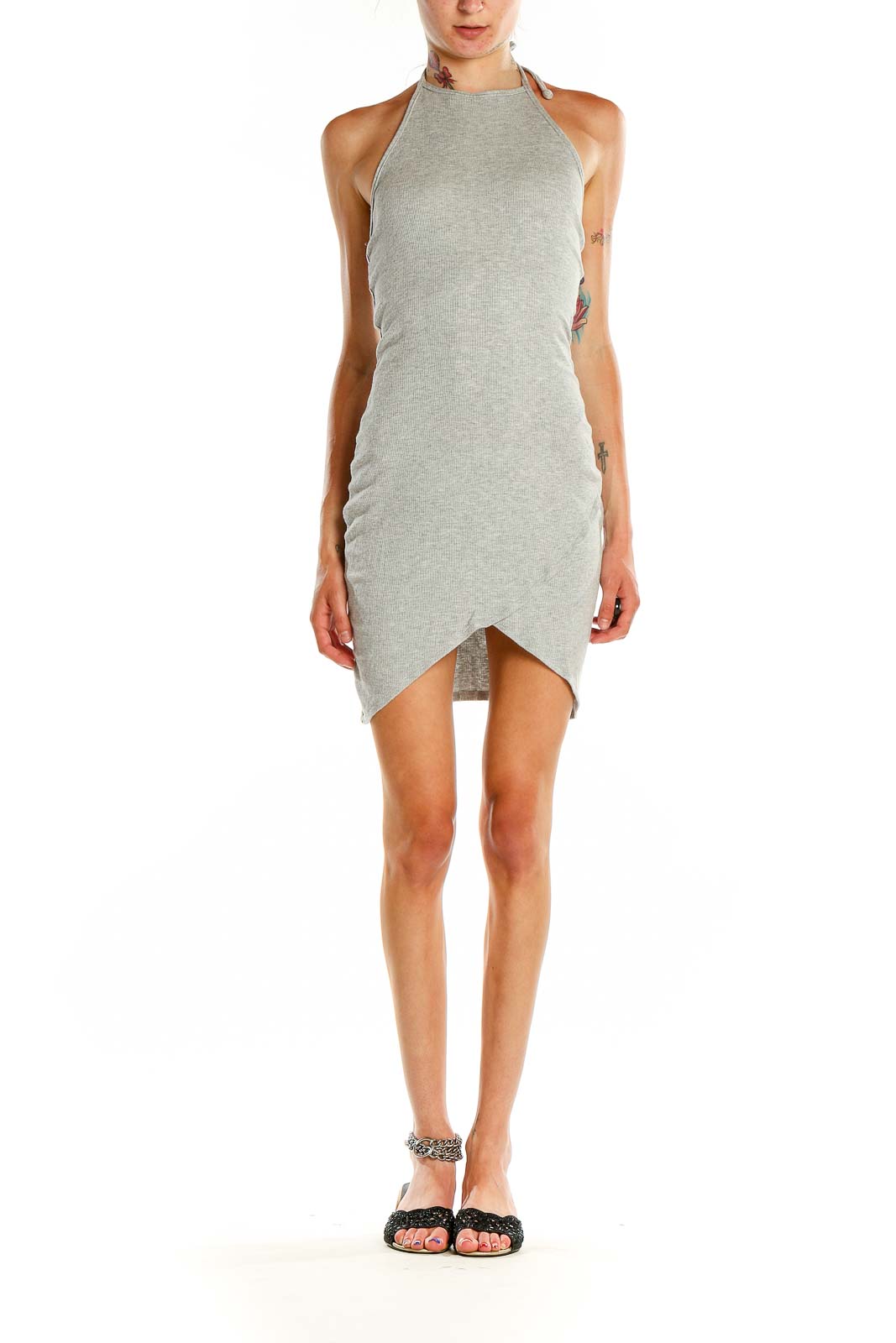 Gray Halter Dress